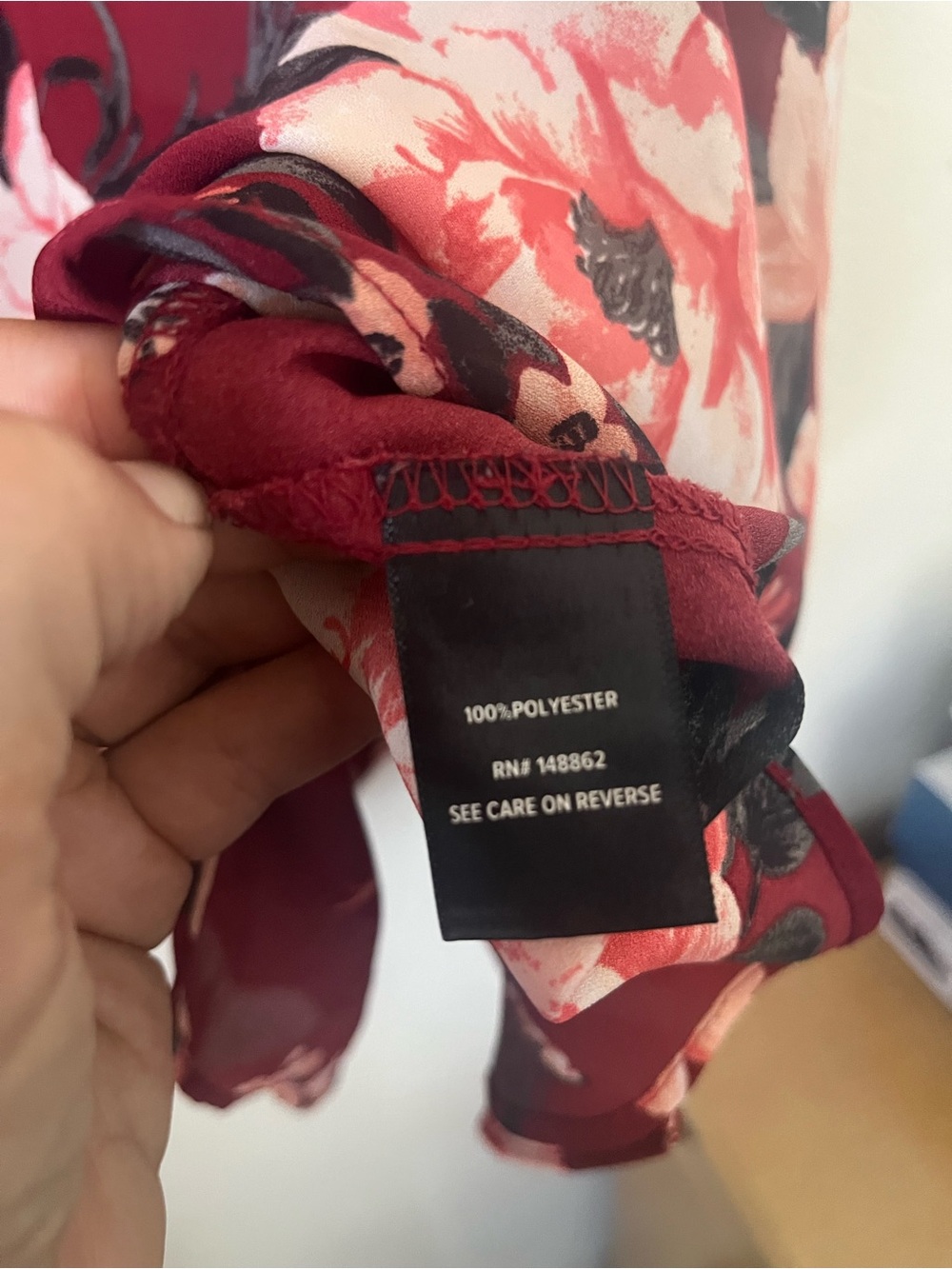 torrid Maroon Floral V-Neck Ruffle Sleeve Blouse - Picture 4 of 6
